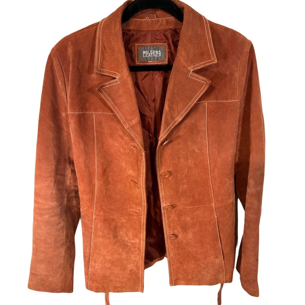 🔥 Stunning Wilsons Leather 100% Suede Coat in Burnt Orange 🔥 - Picture 2 of 9